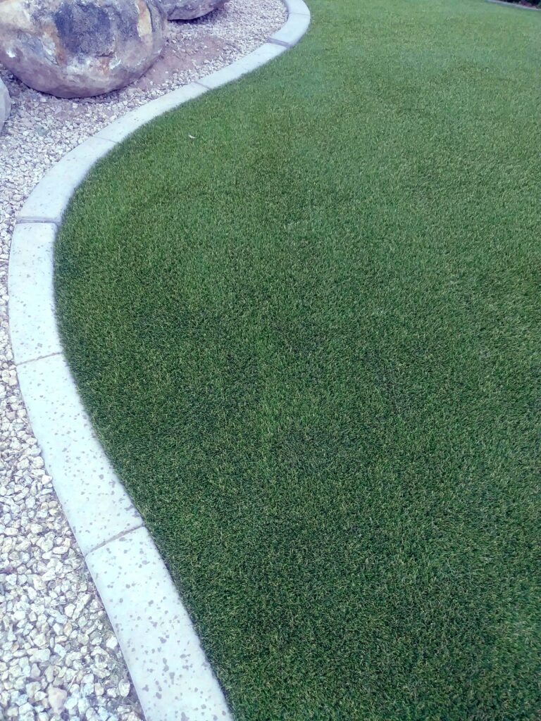 artificial grass with white border