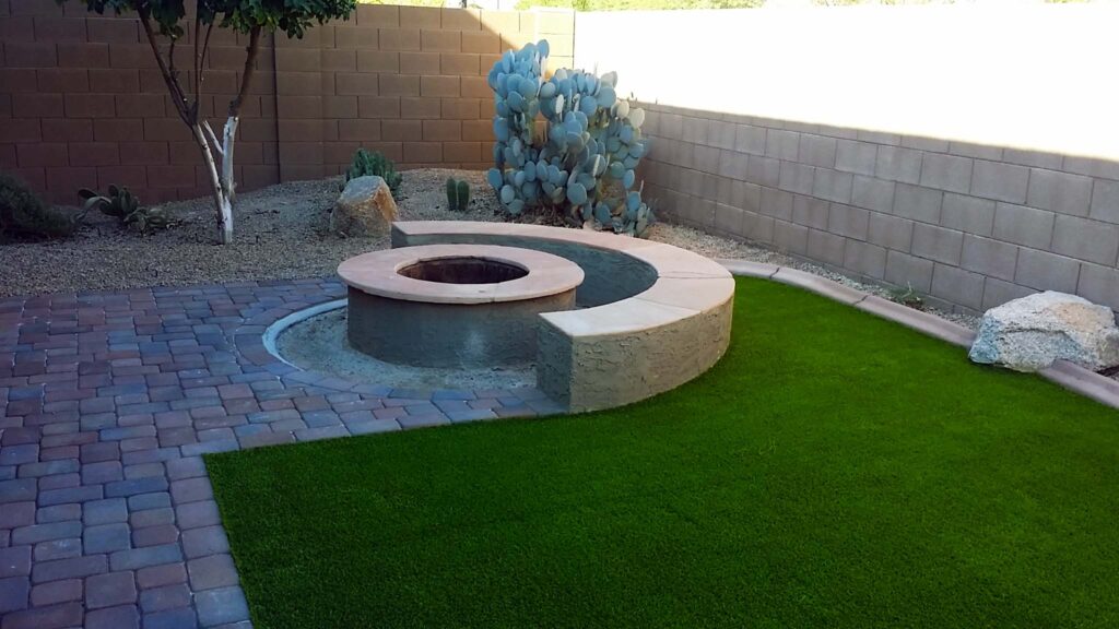 Artificial Grass Masters fire pit installers