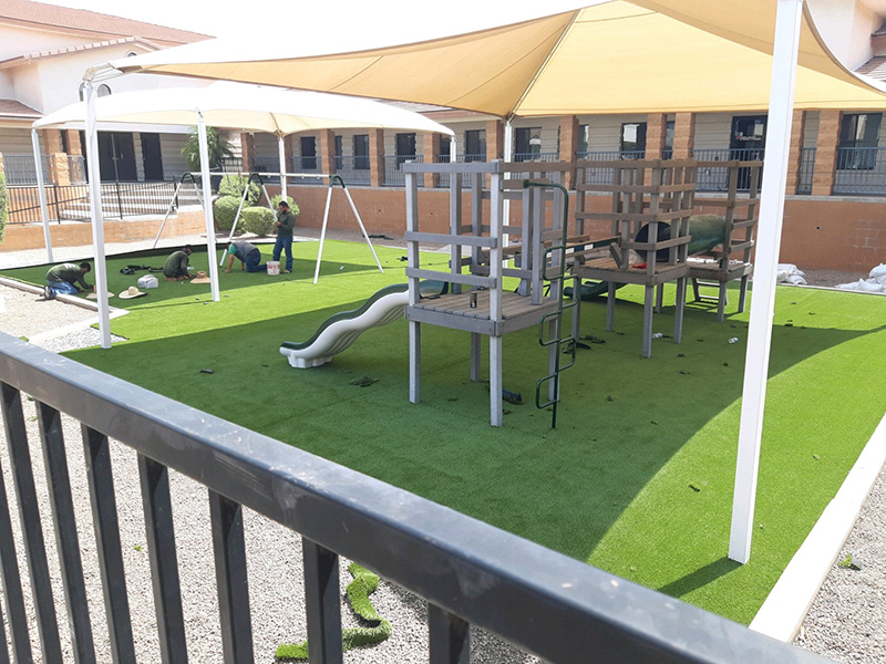 Artificial Grass Masters installs turf for playground