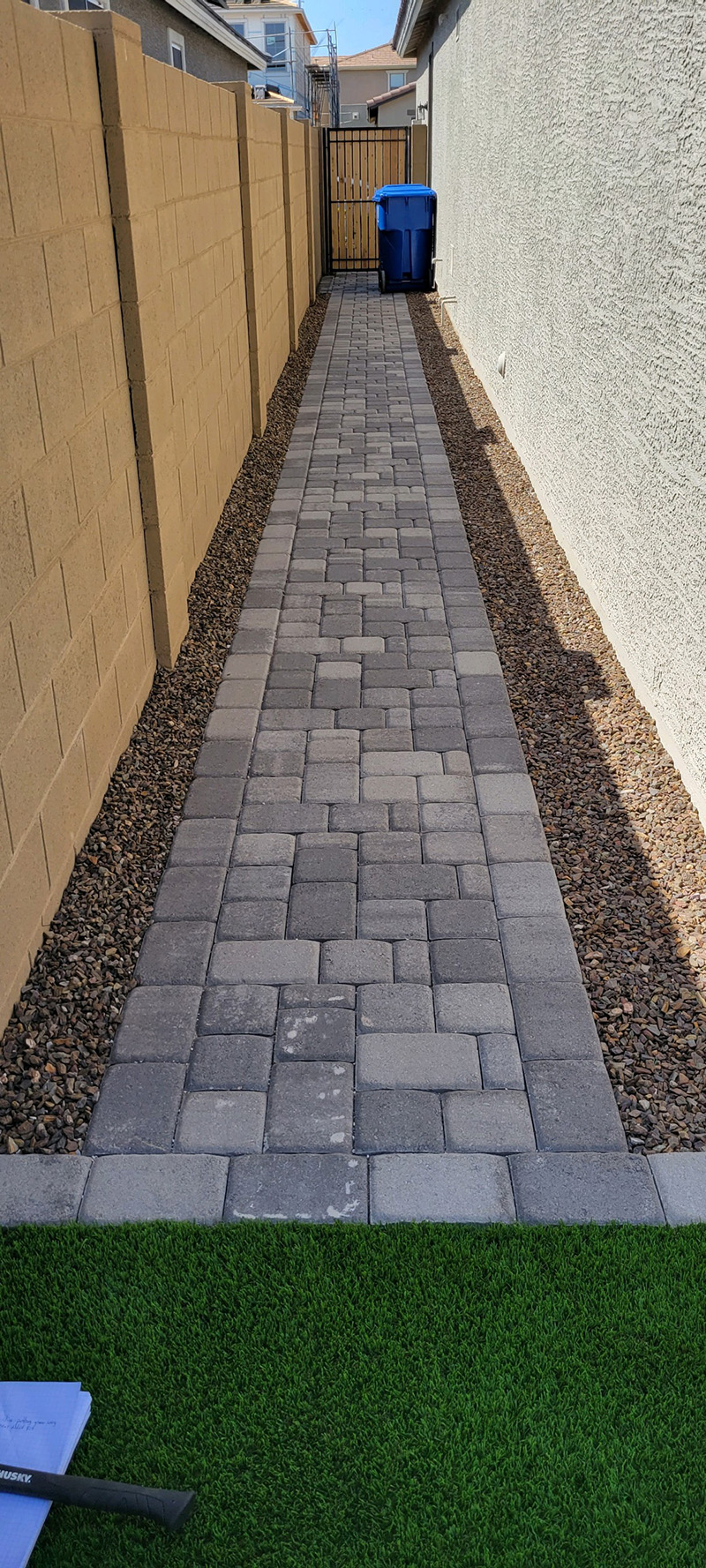 finished paver walkway project