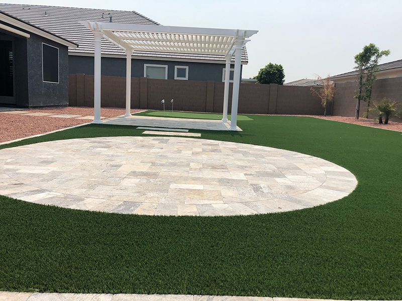 circle paver pad installed in Arizona