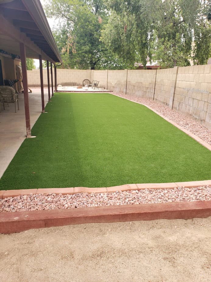 backayrd instll of synthetic grass